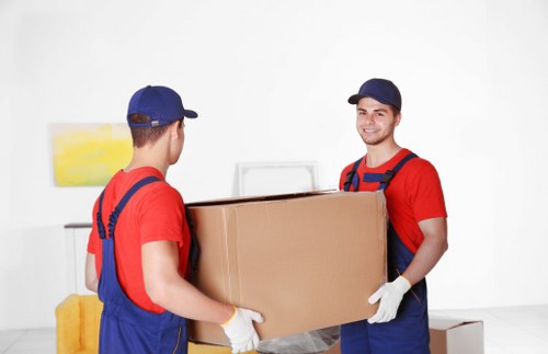 House removal team preparing a move in Uxbridge