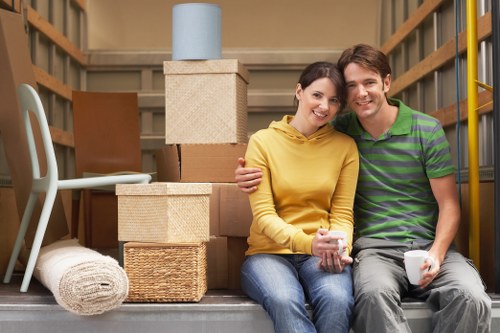 Packed van illustrating cubic-yard pricing for a Uxbridge move