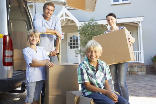 Family home removals service in a Uxbridge residential street